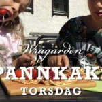 Nygräddade pannkakor med olika tillbehör på Wrågården under Pannkakstorsdagarna sommaren 2024.